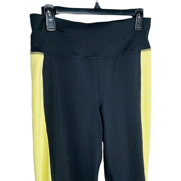 ID Ideology Women's Essentials Colorblocked Cropped Leggings black yellow,  M - Picture 4 of 8